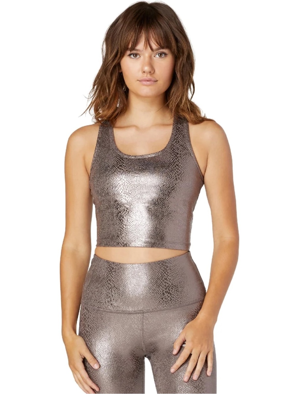 BEYOND YOGA Viper Foil Print Cropped Tank NWT Size Small